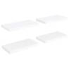 Stylish Floating Wall Shelves - Set of 4 in White | HipoMarket