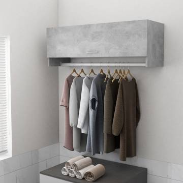 Compact Concrete Grey Wardrobe - Durable & Stylish Storage