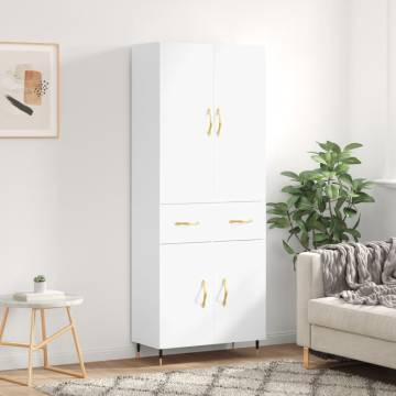 Stylish Highboard White - 69.5x34x180 cm | HipoMarket