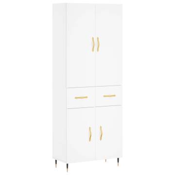 Stylish Highboard White - 69.5x34x180 cm | HipoMarket