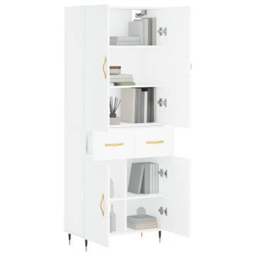 Stylish Highboard White - 69.5x34x180 cm | HipoMarket