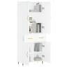 Stylish Highboard White - 69.5x34x180 cm | HipoMarket