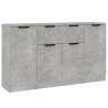 Minimalist Sideboards - 3 pcs Concrete Grey Engineered Wood