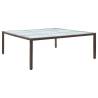 Garden Dining Table Brown - 200x200 cm Poly Rattan | Hipo Market