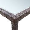 Garden Dining Table Brown - 200x200 cm Poly Rattan | Hipo Market