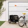 Pet Bike Trailer Black Oxford Fabric and Iron Colour black Size 125 x 64 x 66 cm 