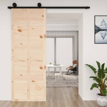 Barn Door 80x1.8x214 cm Solid Wood Pine | HipoMarket