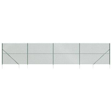 Chain Link Fence with Spike Anchors Green 1.4x10 m | HipoMarket