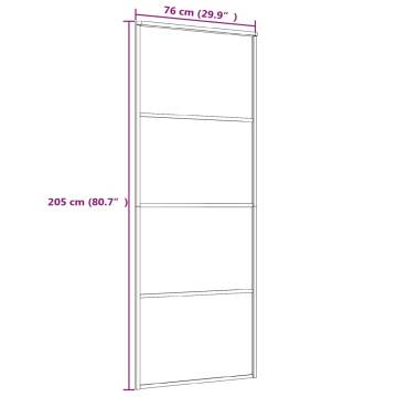 Sliding Door Aluminium & ESG Glass 76x205 cm - Black