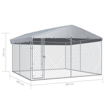 Outdoor Dog Kennel with Roof - 382x382 cm | HipoMarket UK