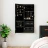 Mirror Jewellery Cabinet with LED Lights Wall Mounted Black Colour black Quantity in Package 1 