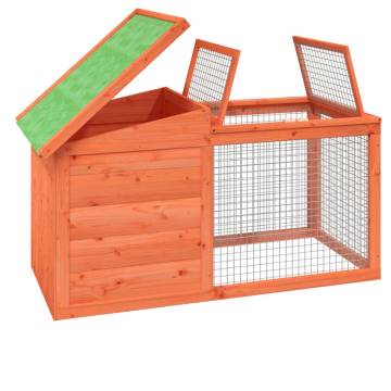 Rabbit Hutch Brown - Solid Wood Pine - 100.5x54x55 cm