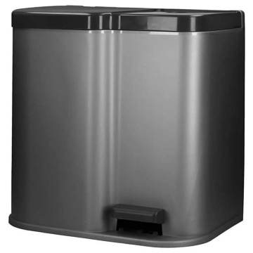 Curver Duo Pedal Bin Deco 15L with 6L Inner Buckets - Light Grey