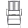 Folding Outdoor Chairs Set - 4 Solid Acacia Wood Chairs