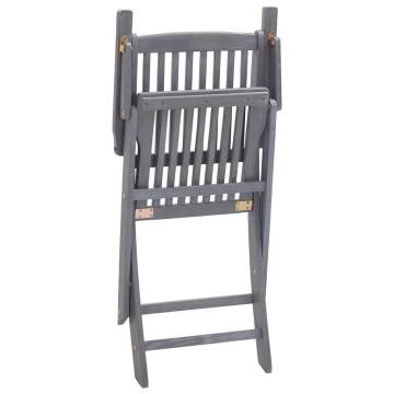 Folding Outdoor Chairs Set - 4 Solid Acacia Wood Chairs