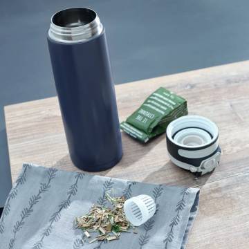 Leifheit Thermos Bottle Flip 600 ml - Dark Blue Insulated Mug