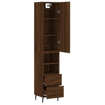 Elegant Brown Oak Highboard - Stylish Storage Solution