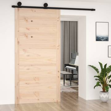 Barn Door 100x1.8x204.5 cm - Solid Pine Wood Sliding Door