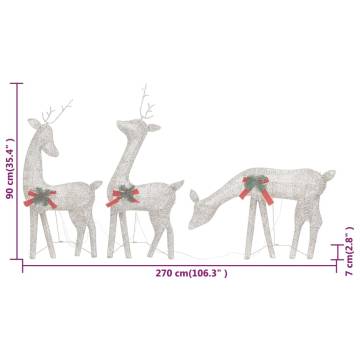 Christmas Reindeer Family 270x7x90 cm - Warm White Lights