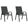 Stackable Garden Chairs 2 pcs Black Textilene Fabric Colour black Quantity in Package 2 