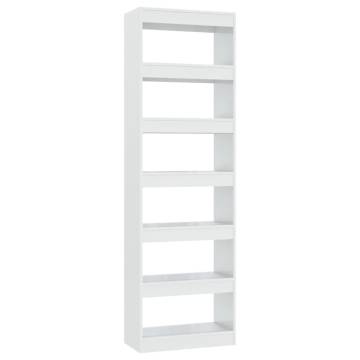 High Gloss White Book Cabinet/Room Divider - 60x30x198 cm