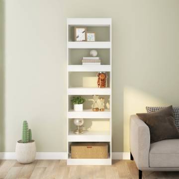 High Gloss White Book Cabinet/Room Divider - 60x30x198 cm