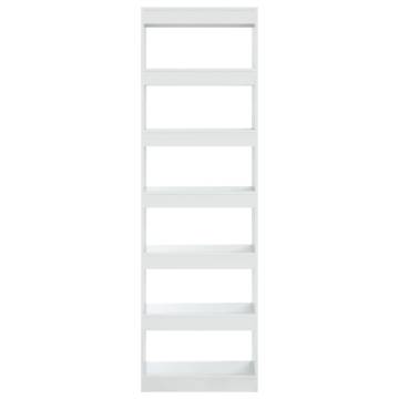 High Gloss White Book Cabinet/Room Divider - 60x30x198 cm