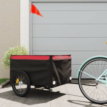 Bike Trailer Black and Red - 45 kg Iron | HipoMarket