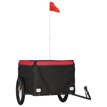 Bike Trailer Black and Red - 45 kg Iron | HipoMarket