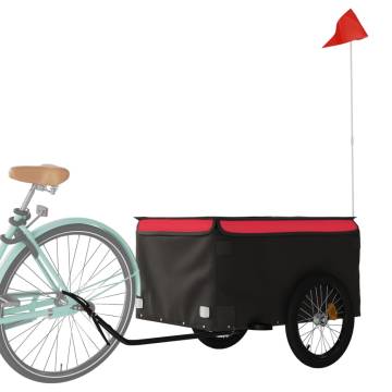 Bike Trailer Black and Red - 45 kg Iron | HipoMarket