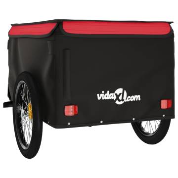 Bike Trailer Black and Red - 45 kg Iron | HipoMarket