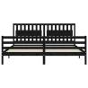 Solid Wood Bed Frame with Headboard - Black 200x200 cm