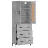 Stylish Highboard in Concrete Grey - 69.5x34x180 cm | HipoMarket