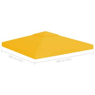 2-Tier Gazebo Top Cover 310 g/m² - Yellow 3x3 m | Hipo Market