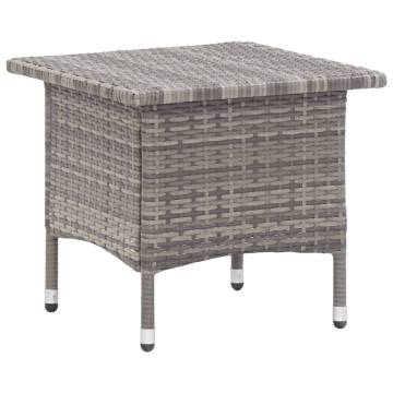 Stylish Grey Tea Table 50x50cm | Poly Rattan Garden Table