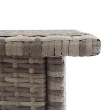 Stylish Grey Tea Table 50x50cm | Poly Rattan Garden Table