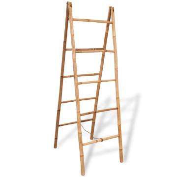 Double Towel Ladder with 5 Rungs - Durable Bamboo Design