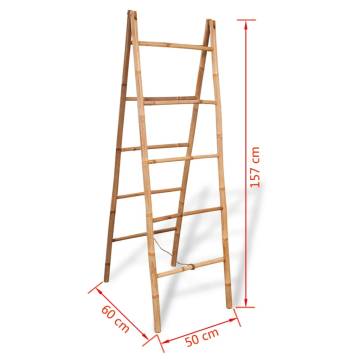 Double Towel Ladder with 5 Rungs - Durable Bamboo Design