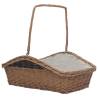 Durable Brown Willow Firewood Basket with Handle - 61.5x46.5x58 cm