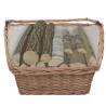 Durable Brown Willow Firewood Basket with Handle - 61.5x46.5x58 cm