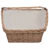 Durable Brown Willow Firewood Basket with Handle - 61.5x46.5x58 cm