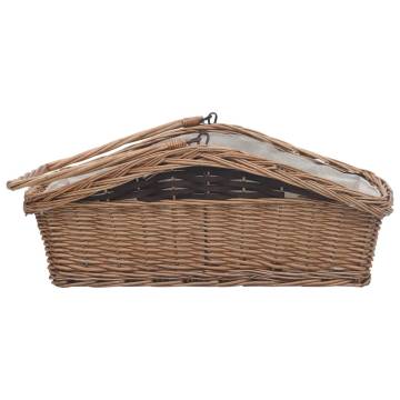 Durable Brown Willow Firewood Basket with Handle - 61.5x46.5x58 cm