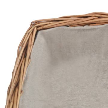 Durable Brown Willow Firewood Basket with Handle - 61.5x46.5x58 cm