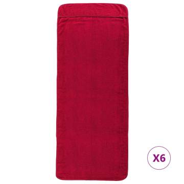 6 Pack Burgundy Beach Towels 60x135 cm - Soft & Quick Drying