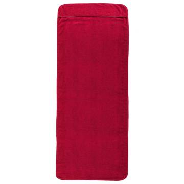 6 Pack Burgundy Beach Towels 60x135 cm - Soft & Quick Drying