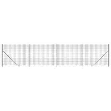 Wire Mesh Fence with Flange Anthracite 1.4x10m | HipoMarket