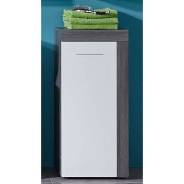 Trendteam Miami Storage Floor Cabinet - White & Smokey Silver