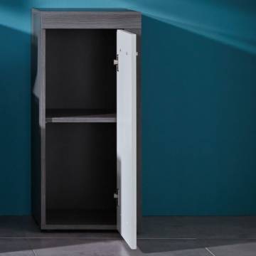 Trendteam Miami Storage Floor Cabinet - White & Smokey Silver