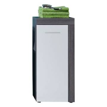 Trendteam Miami Storage Floor Cabinet - White & Smokey Silver