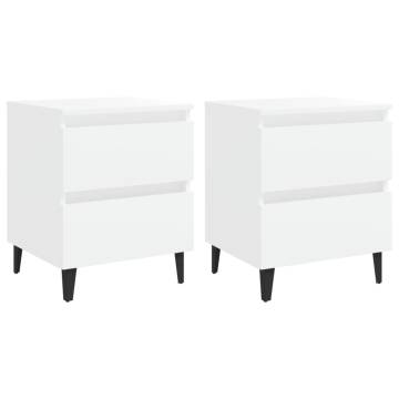 Stylish Bed Cabinets - 2 pcs White | 40x35x50 cm